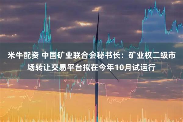 米牛配资 中国矿业联合会秘书长：矿业权二级市场转让交易平台拟在今年10月试运行